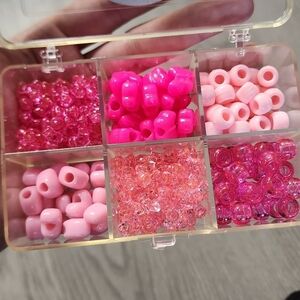 💗 Beadtopia Pink Assorted Beads Acrylic Hearts Butterfly Round NWT Jewelry